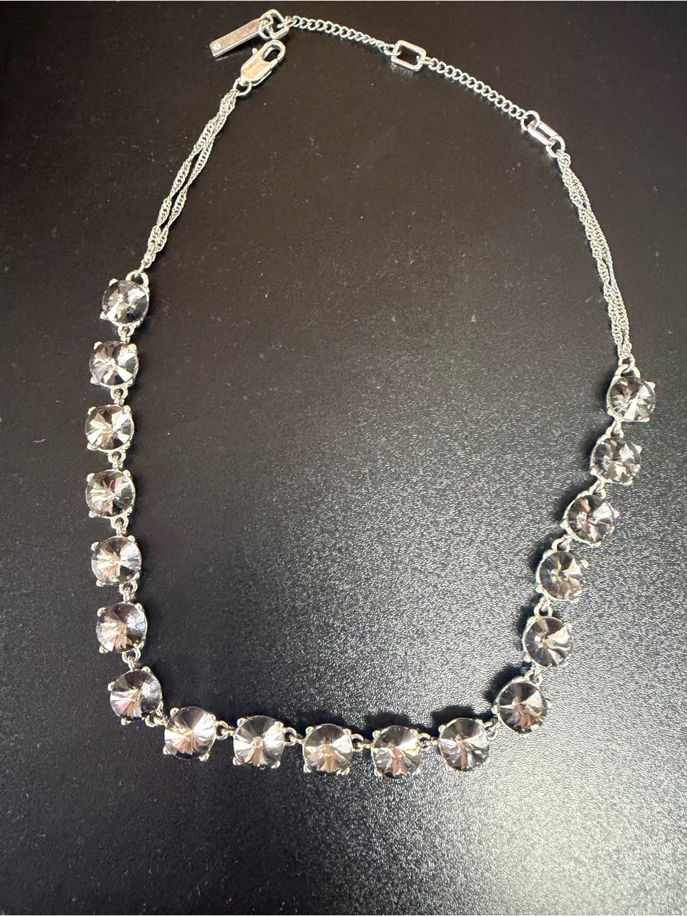Kenneth Cole Silver-Tone Crystal Station Necklace
